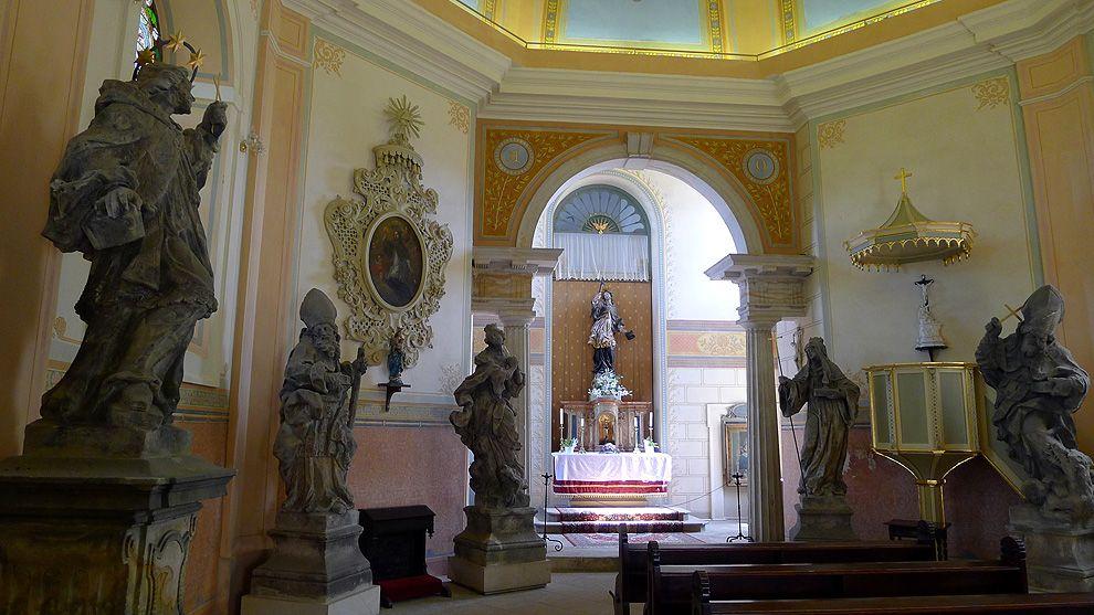 Vnitřek kaple sv. Jana Nepomuckého