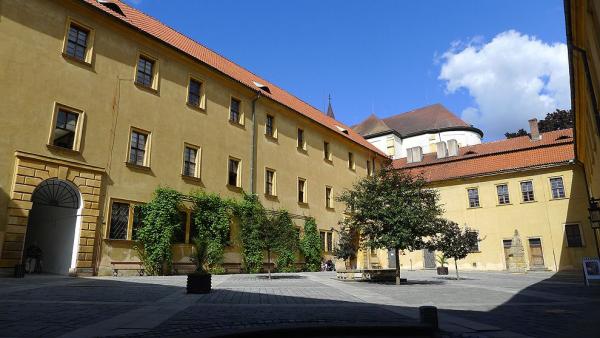 A large courtyard of Jicin castle