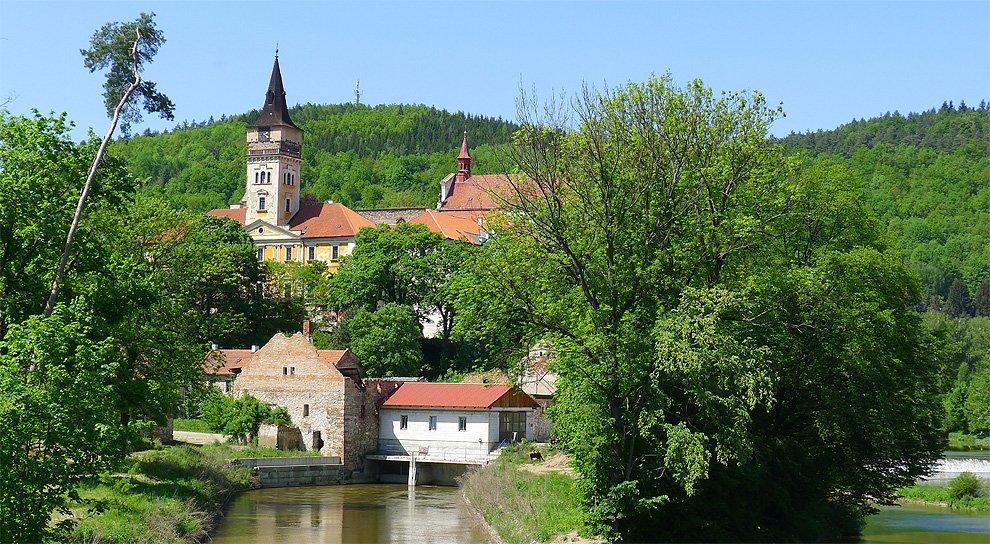 Sazava monastery from the river