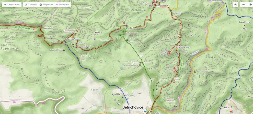 Mapa Jetřichovice