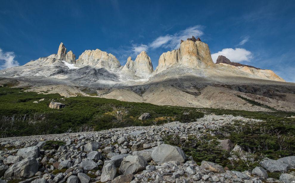 Pohled na Cuernos del Paine