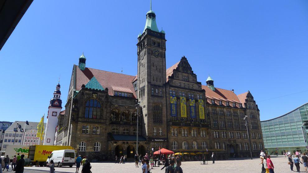 Monumentální radnice v Chamnitz