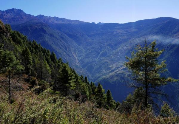 Výhled k Laurebina Pass