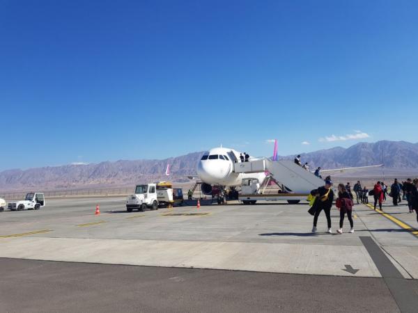 Přílet na Eilat Ramon letiště