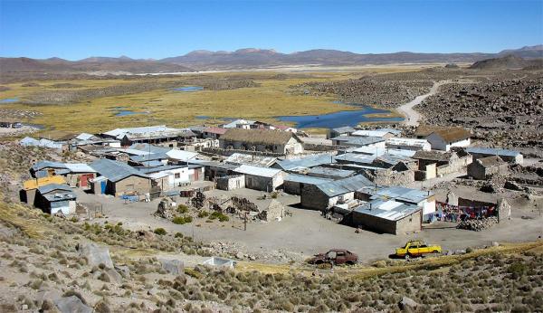 Panorama vesničky Parinacota