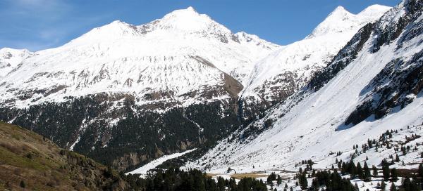 Hiking in the valley Rofental